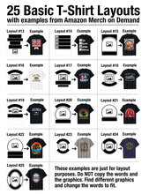 Load image into Gallery viewer, 25 Basic T-Shirt Layouts with examples